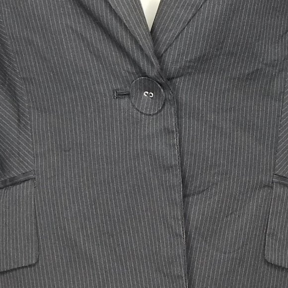 H&M Black Single Button Pinstripe Blazer Jacket Size 4 - Picture 3 of 12